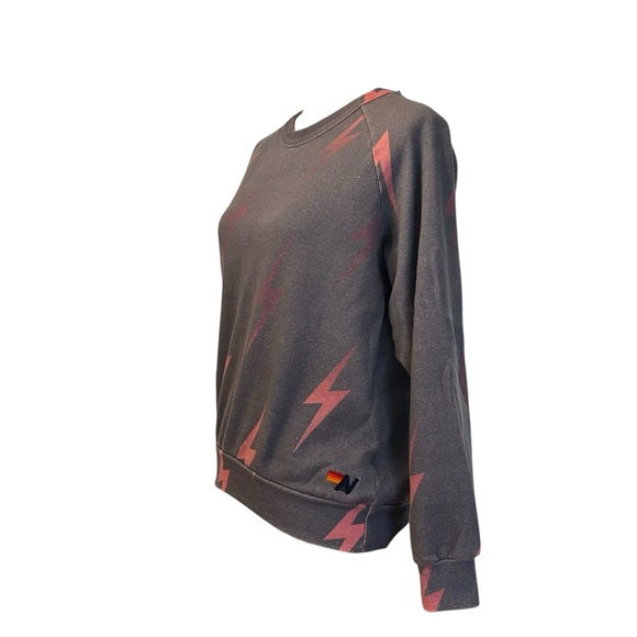 Aviator Nation Lightening Bolt Crewneck Sweatshirt Women’s SZ XS in Blue Grey - Picture 3 of 8